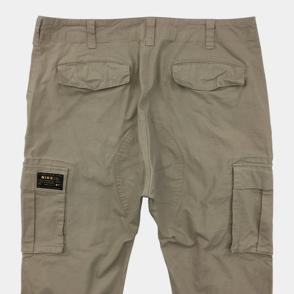 Nike SB Flex FTM Cargo Pants Khaki Tan Skateboarding Mens 34 Ripstop